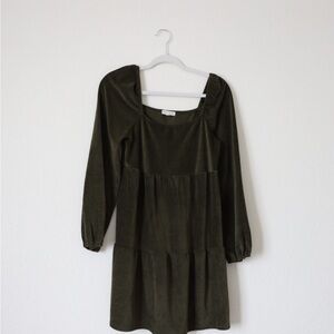 Olive Green Long Sleeve Dress